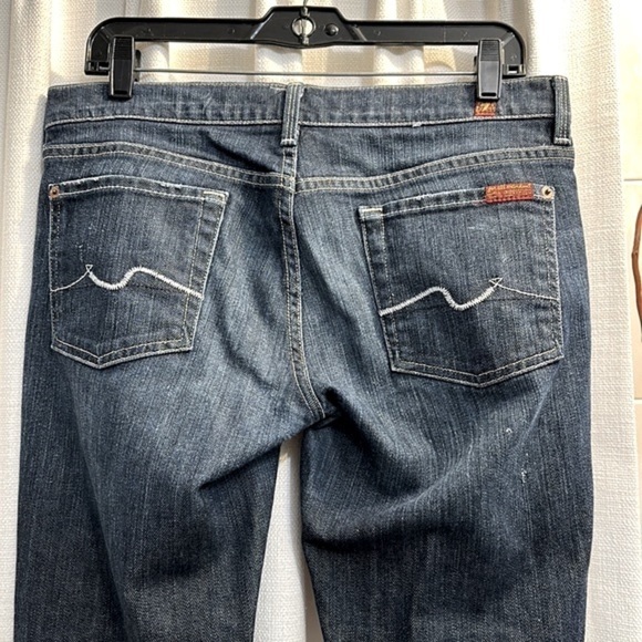 Womens 7 For all Mankind Straight Leg Denim Blue Jeans Size 30 - Picture 6 of 9